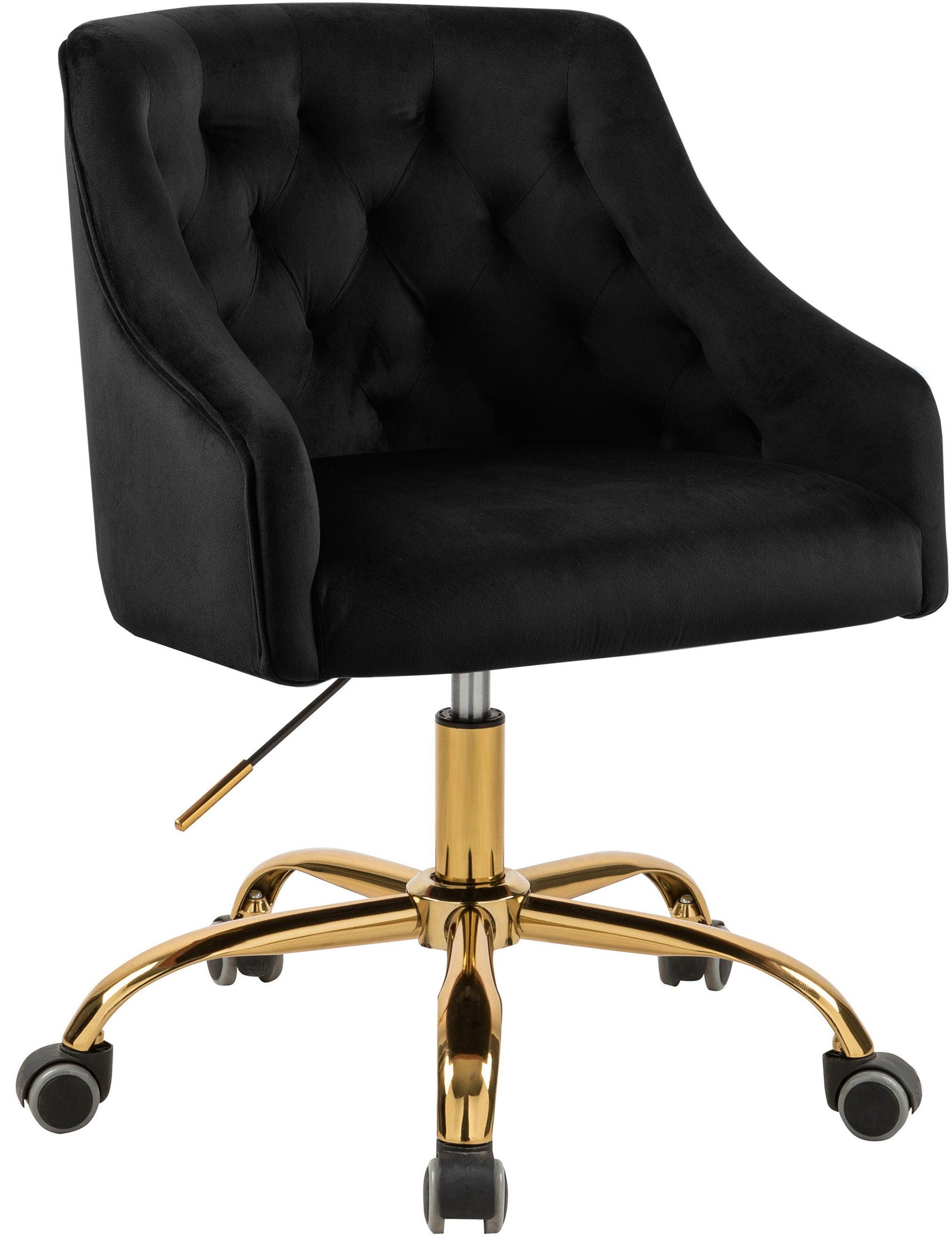 Meridian Furniture - Arden - Office Chair with Gold Legs - 5th Avenue Furniture