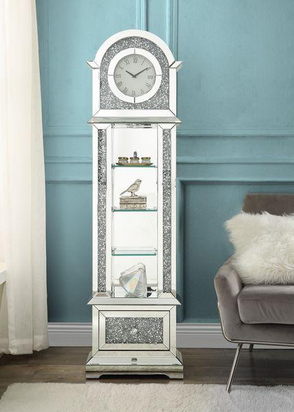 ACME - Noralie - Grandfather Clock - Pearl Silver - 5th Avenue Furniture