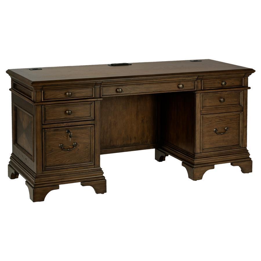CoasterElevations - Hartshill - Credenza With Power Outlet - Burnished Oak - 5th Avenue Furniture