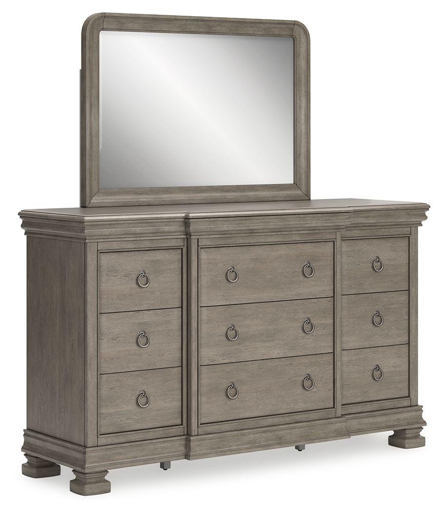 Signature Design by Ashley® - Lexorne - Gray - Dresser And Mirror - 5th Avenue Furniture