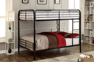 Furniture of America - Brocket - Full Over Full Bunk Bed - Black - Metal - 5th Avenue Furniture