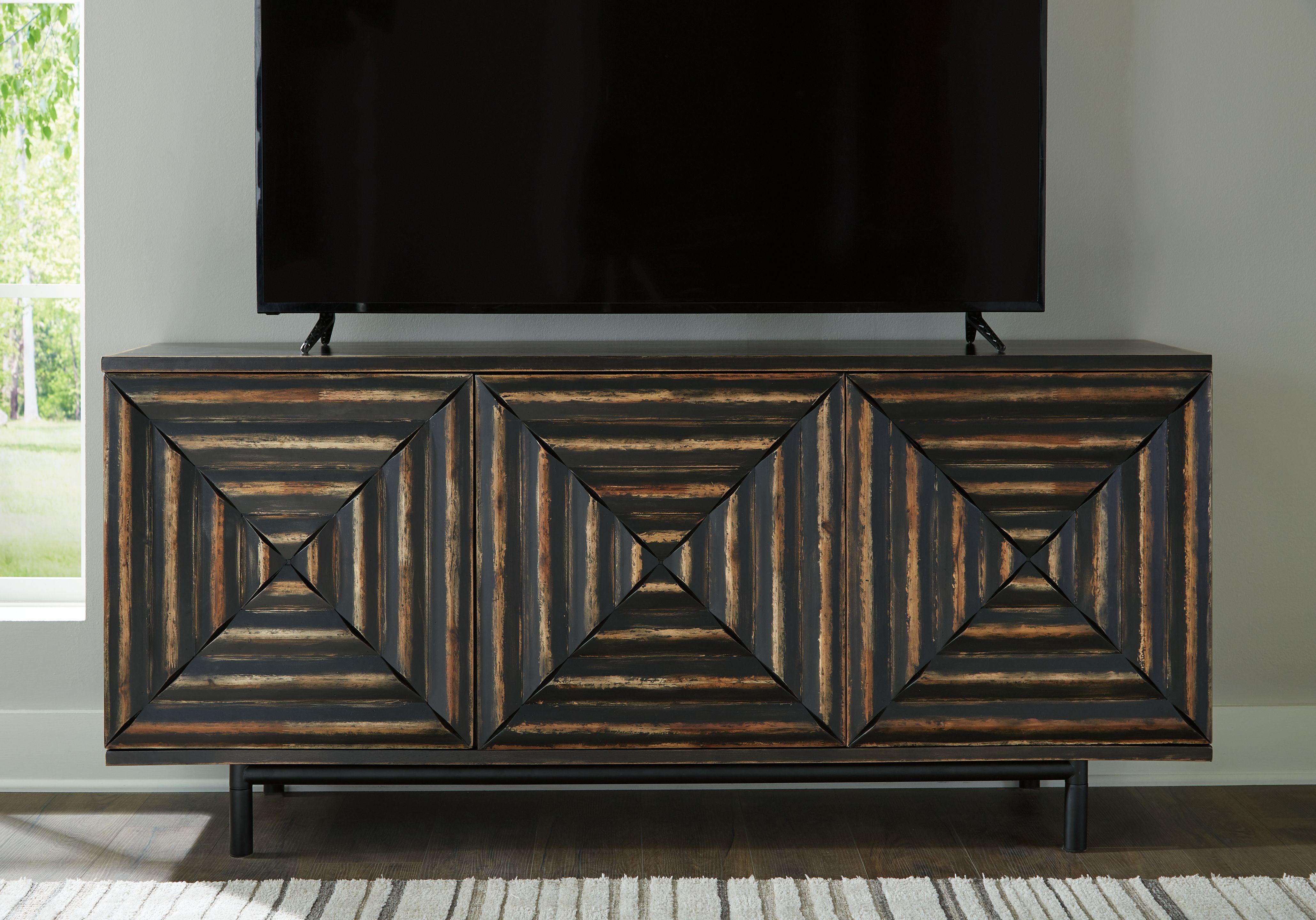 Signature Design by Ashley® - Fair Ridge - Distressed Black - Accent Cabinet - 5th Avenue Furniture
