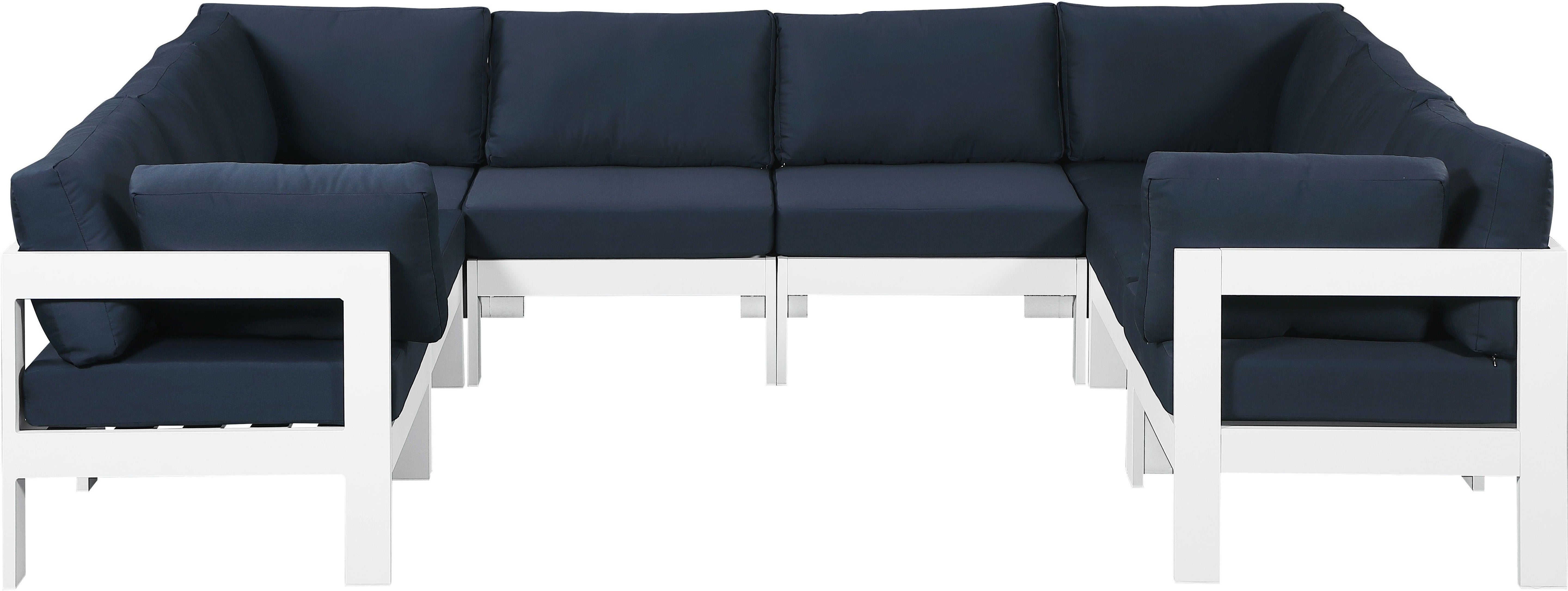 Meridian Furniture - Nizuc - Outdoor Patio Modular Sectional 8 Piece - Navy - 5th Avenue Furniture