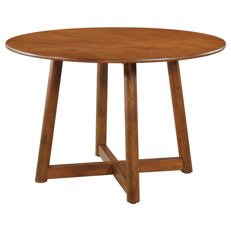 CoasterEveryday - Dinah - Round Solid Wood Dining Table - Walnut - 5th Avenue Furniture