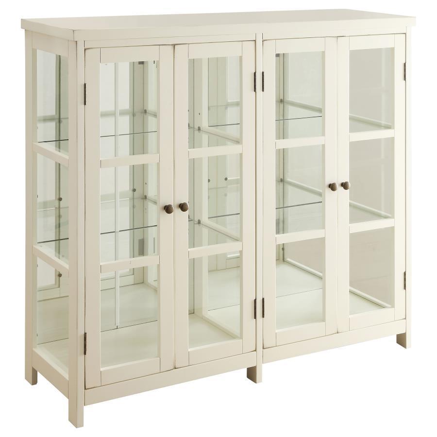 CoasterEssence - Sable - 4-Door Display Accent Cabinet - White - 5th Avenue Furniture