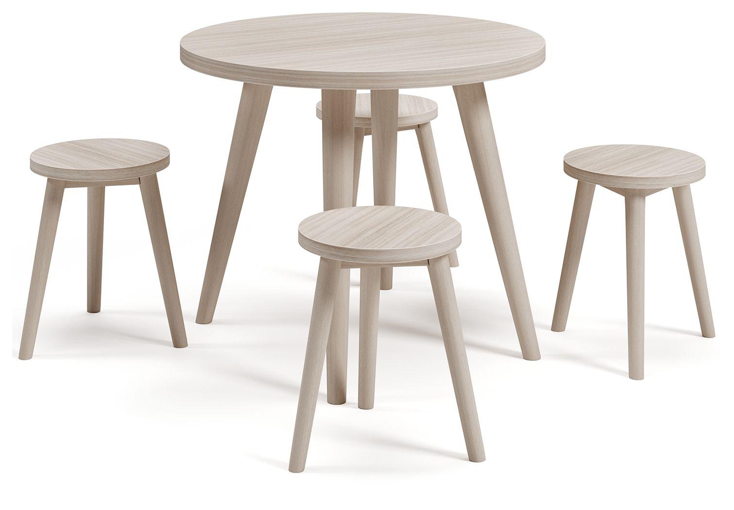 Signature Design by Ashley® - Blariden - Natural - Table Set (Set of 5) - 5th Avenue Furniture