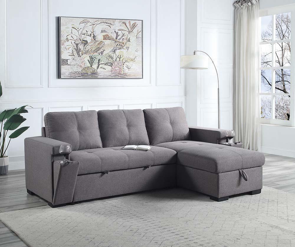 ACME - Jacop - Sectional Sofa - Dark Gray Fabric - 5th Avenue Furniture