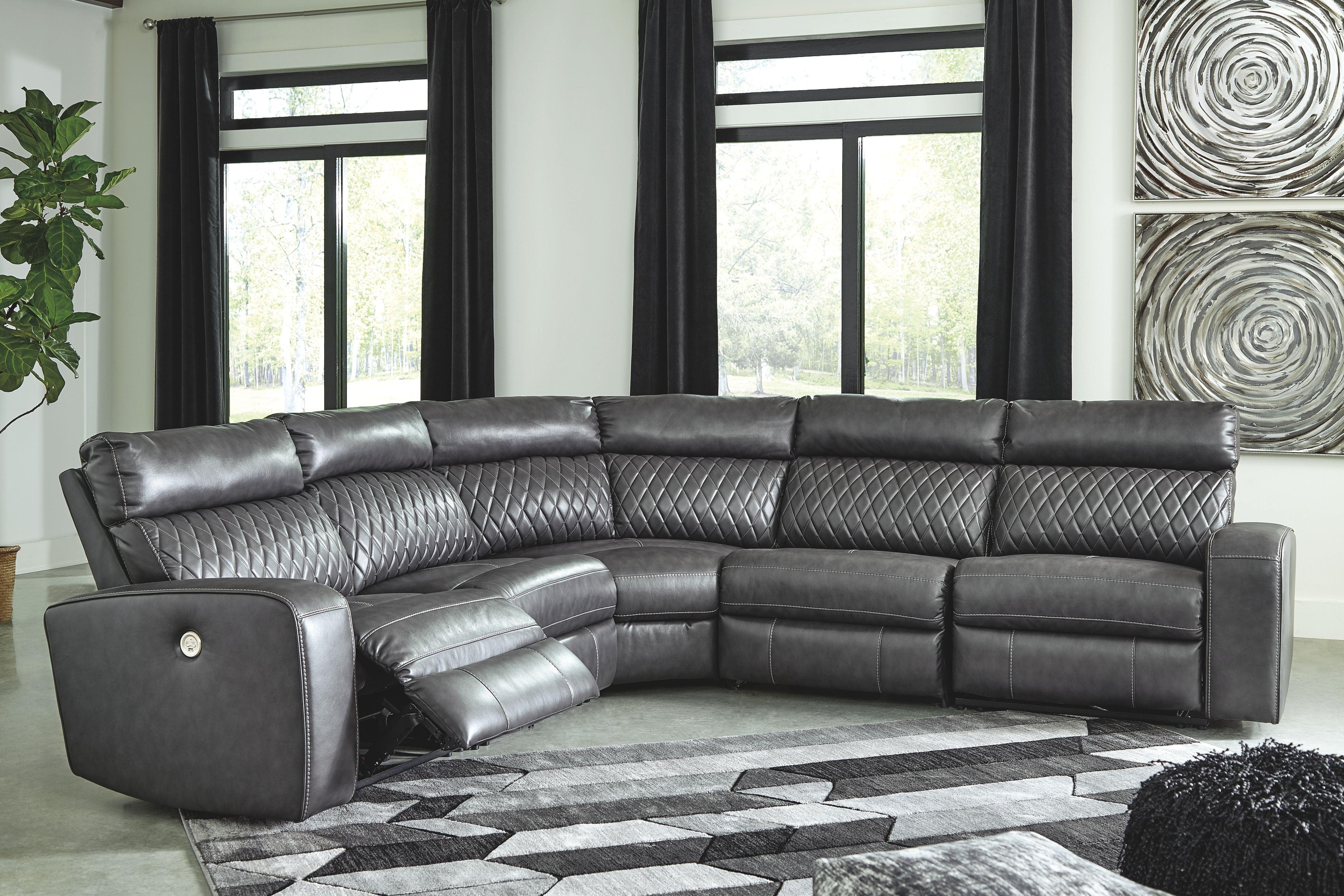 Signature Design by Ashley® - Samperstone - Power Reclining Sectional - 5th Avenue Furniture