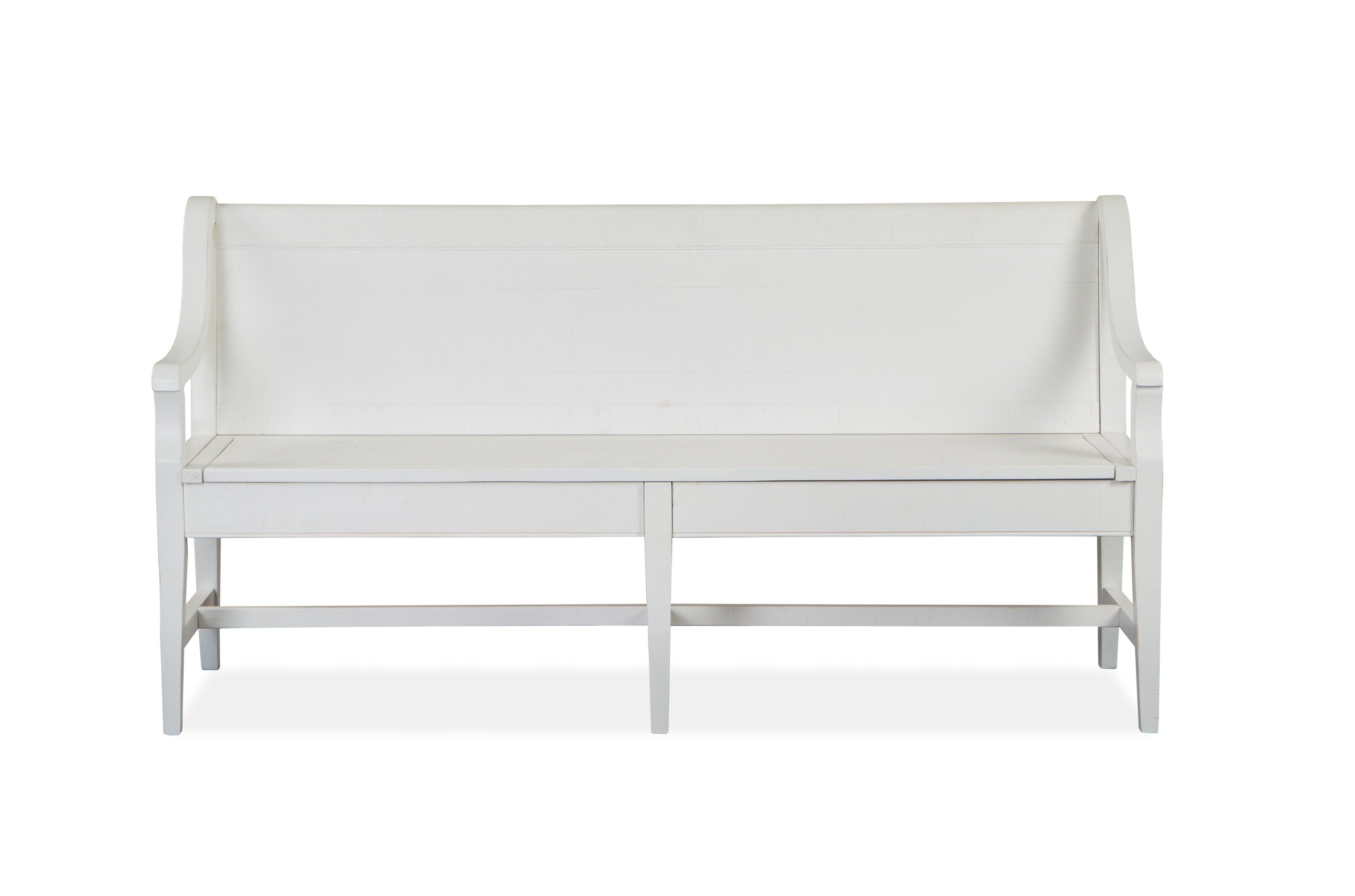 Magnussen Furniture - Heron Cove - Bench With Back - Chalk White - 5th Avenue Furniture