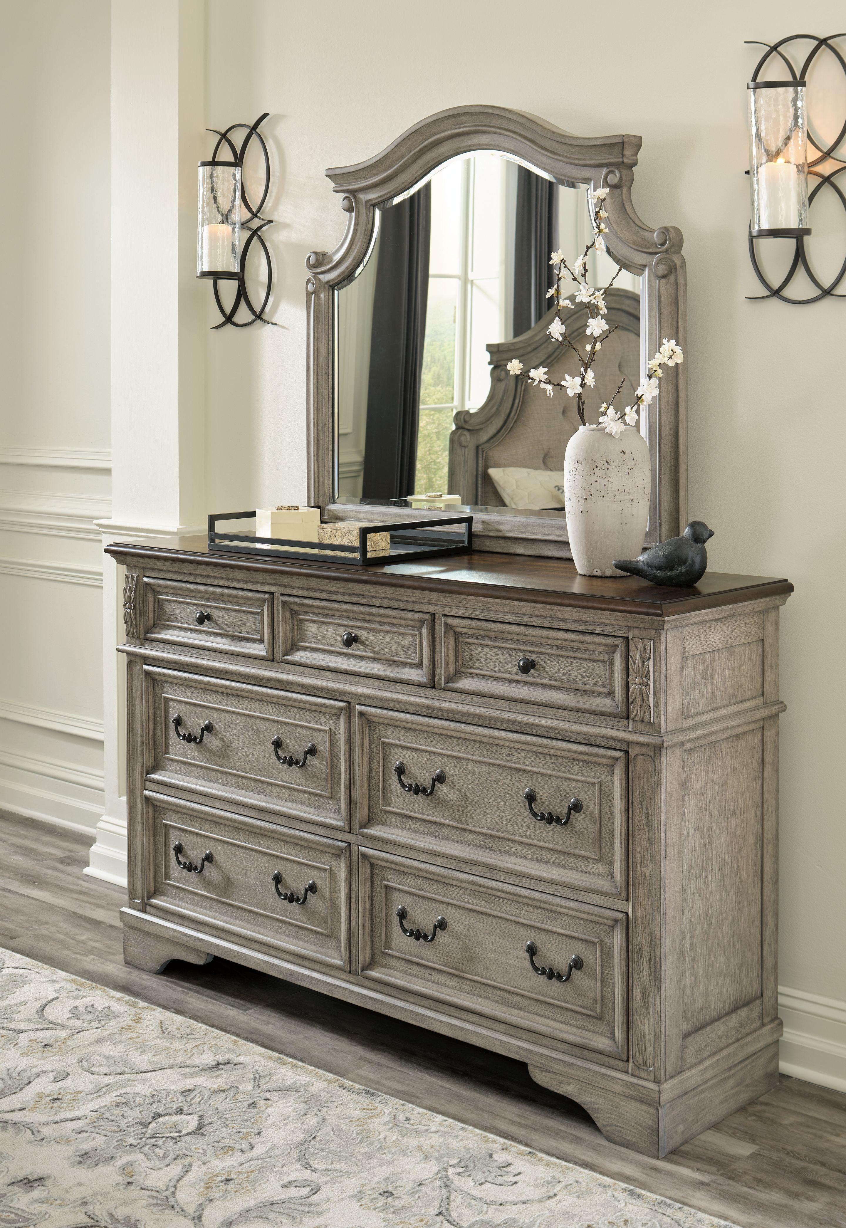 Signature Design by Ashley® - Lodenbay - Antique Gray - Dresser, Mirror - 5th Avenue Furniture