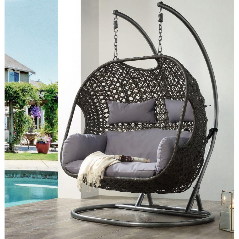 ACME - Vasant - Patio Swing Chair - Gray, Dark - 5th Avenue Furniture