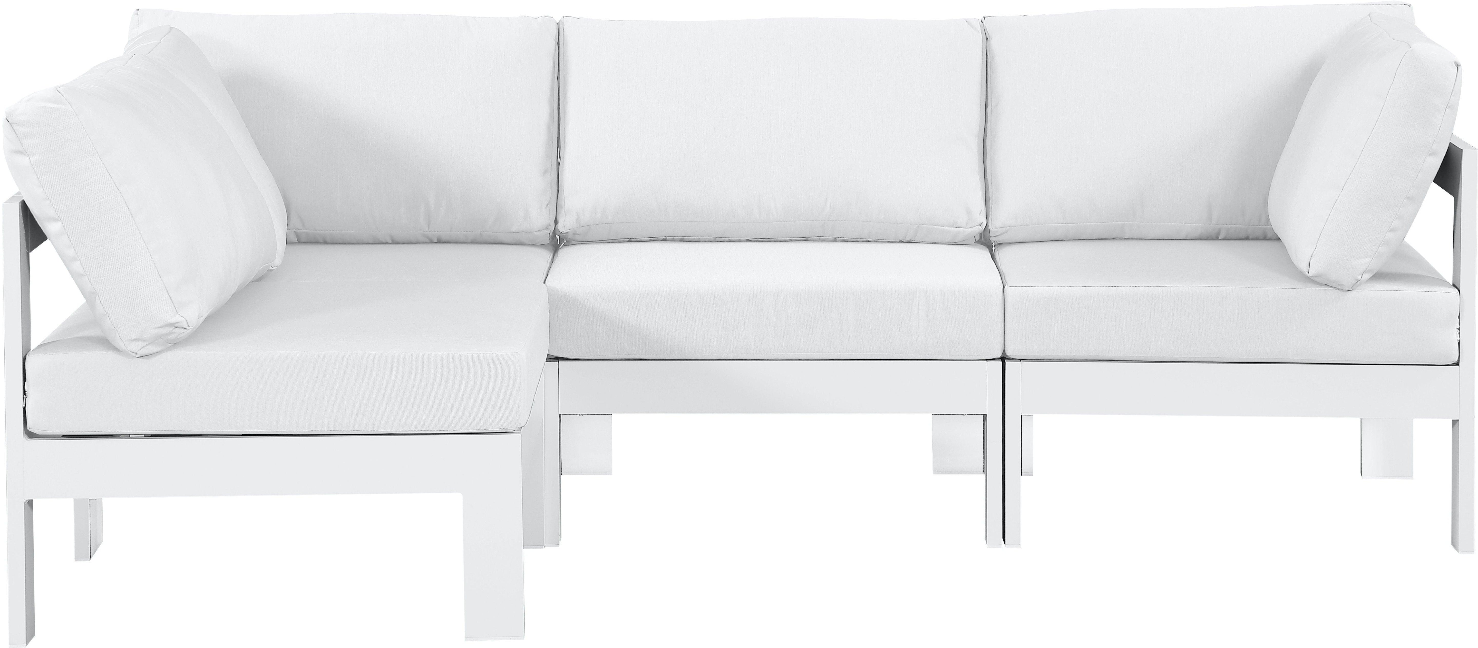 Meridian Furniture - Nizuc - Outdoor Patio Modular Sectional 4 Piece - White - 5th Avenue Furniture