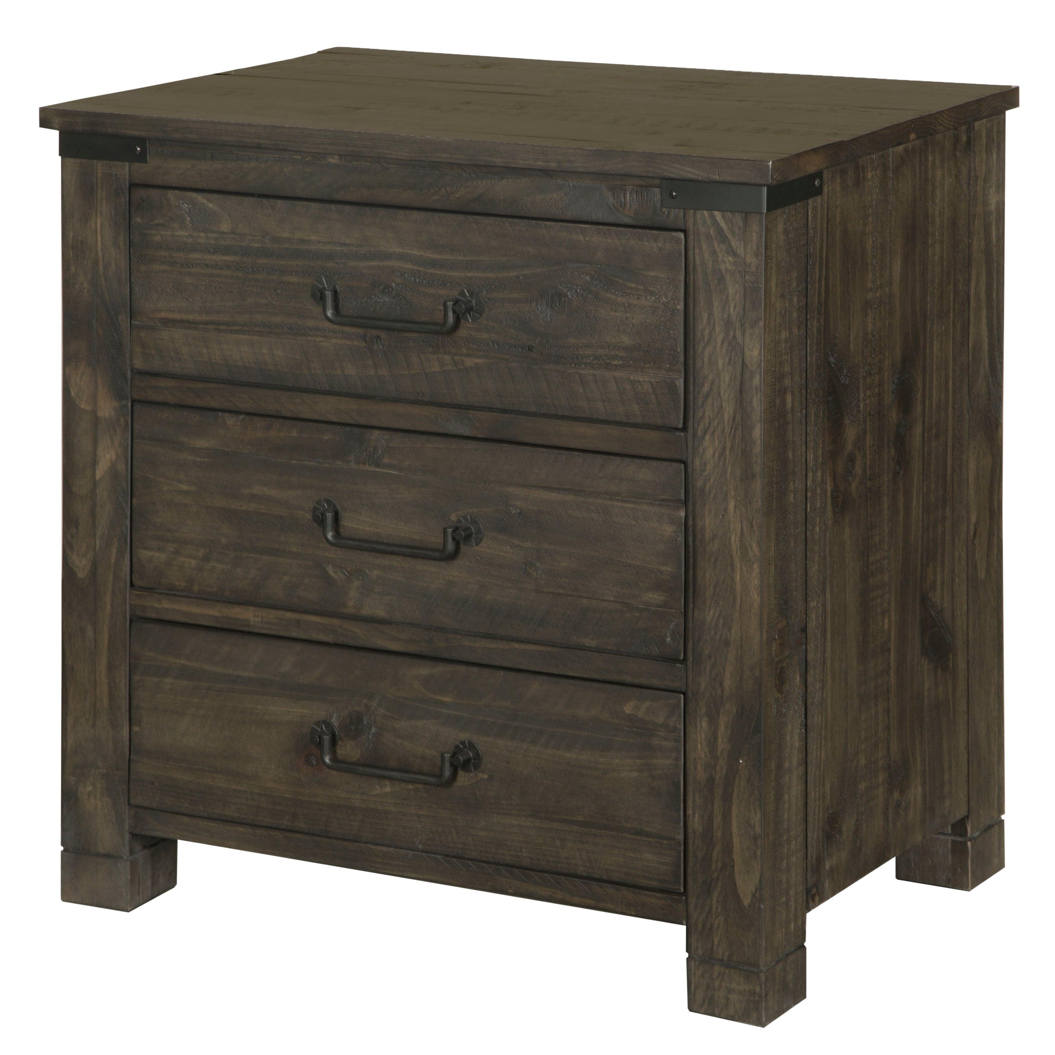Magnussen Furniture - Abington - 3 Drawer Nightstand - Weathered Charcoal - 5th Avenue Furniture