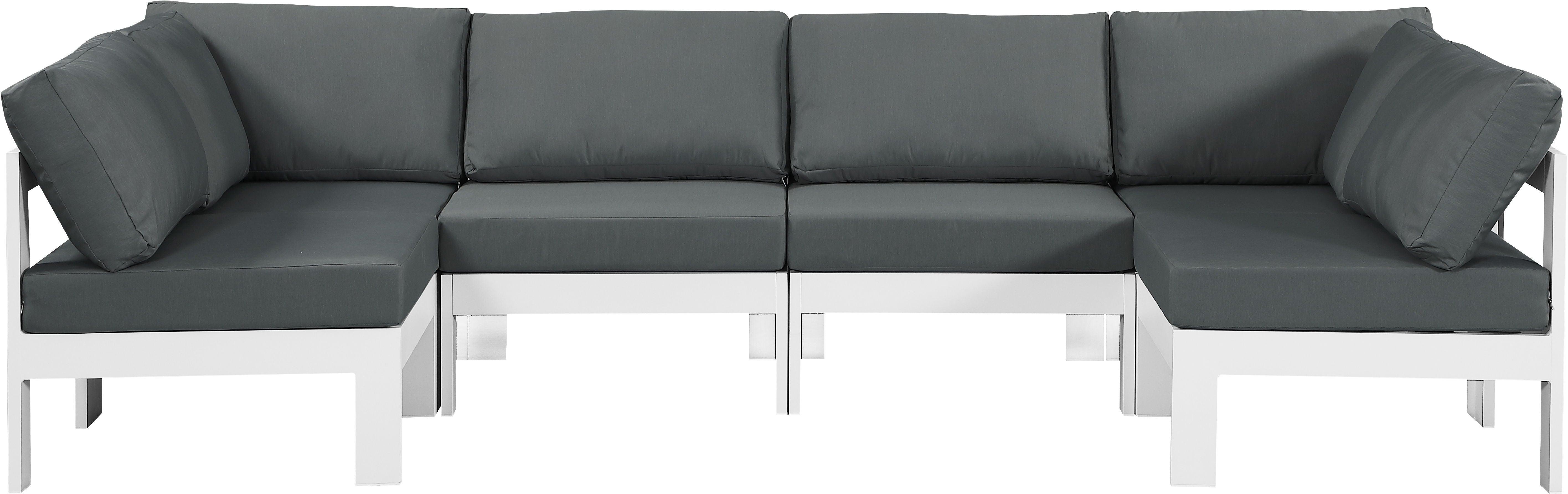 Meridian Furniture - Nizuc - Outdoor Patio Modular Sectional 6 Piece - Grey - Fabric - 5th Avenue Furniture