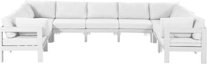 Meridian Furniture - Nizuc - Outdoor Patio Modular Sectional 9 Piece - White - 5th Avenue Furniture