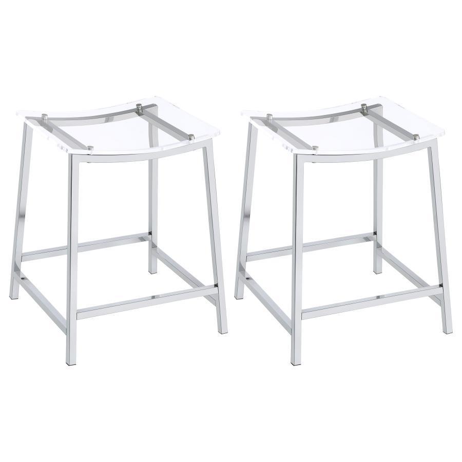 Coaster Fine Furniture - Jovani - Acrylic Backless Bar Stools (Set of 2) - 5th Avenue Furniture