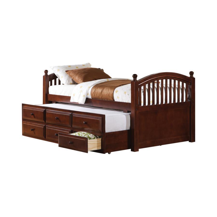 CoasterEssence - Norwood - Twin Captain'S Bed With Trundle And Drawers - Chestnut - 5th Avenue Furniture