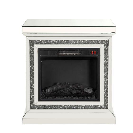ACME - Noralie - Fireplace - Mirrored & Faux Diamonds - 32" - 5th Avenue Furniture