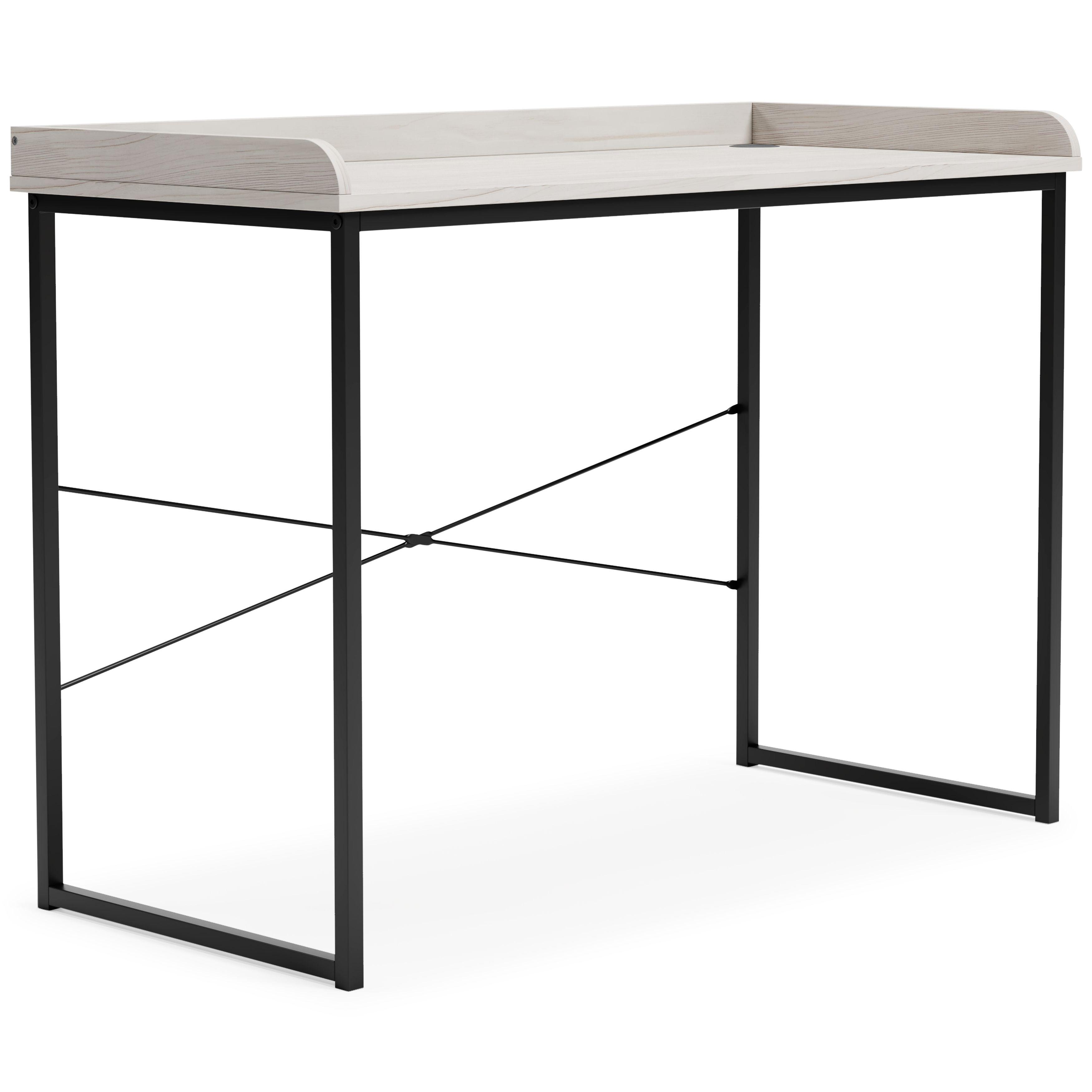 Signature Design by Ashley® - Bayflynn - White / Black - Home Office Desk - Clean-lined - 5th Avenue Furniture