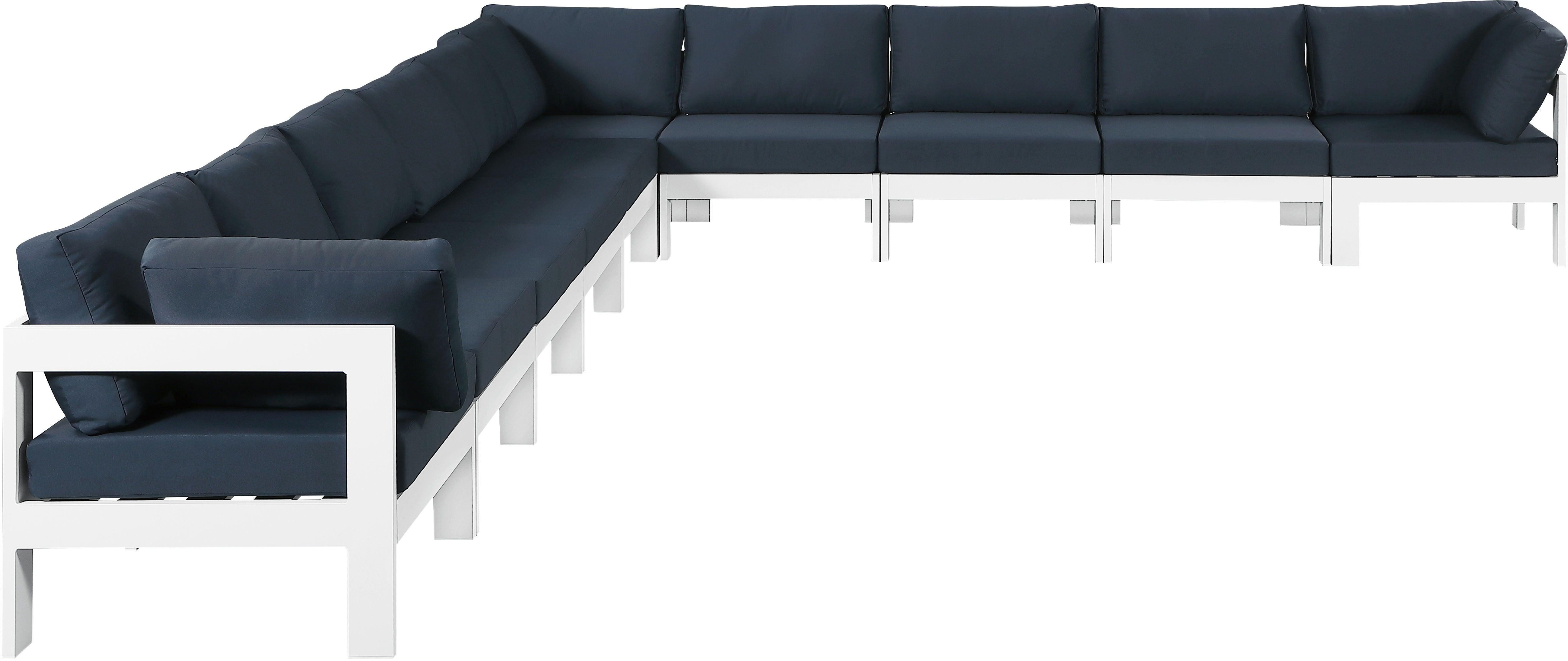 Meridian Furniture - Nizuc - Outdoor Patio Modular Sectional 10 Piece - Navy - Fabric - 5th Avenue Furniture