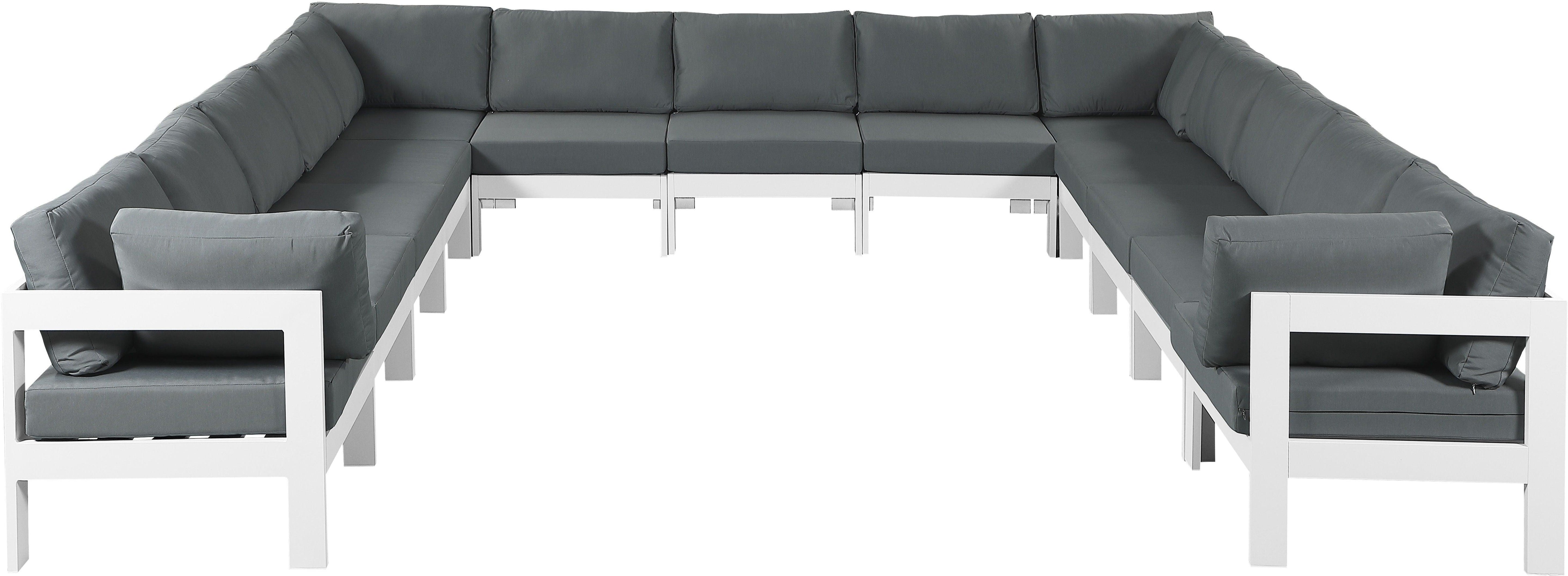 Meridian Furniture - Nizuc - Outdoor Patio Modular Sectional 13 Piece - Grey - Fabric - 5th Avenue Furniture