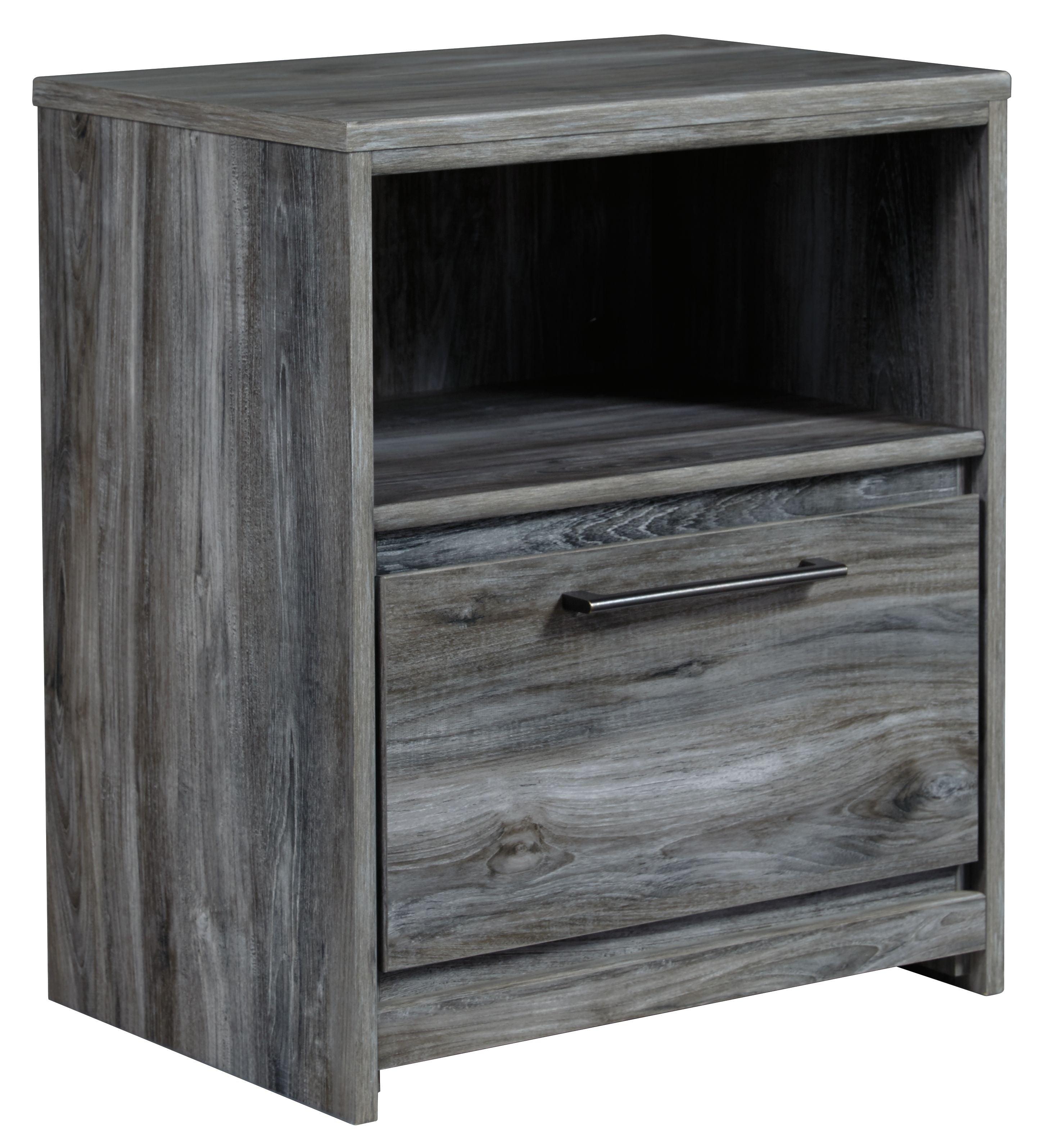 Ashley Furniture - Baystorm - Gray - One Drawer Night Stand - 5th Avenue Furniture