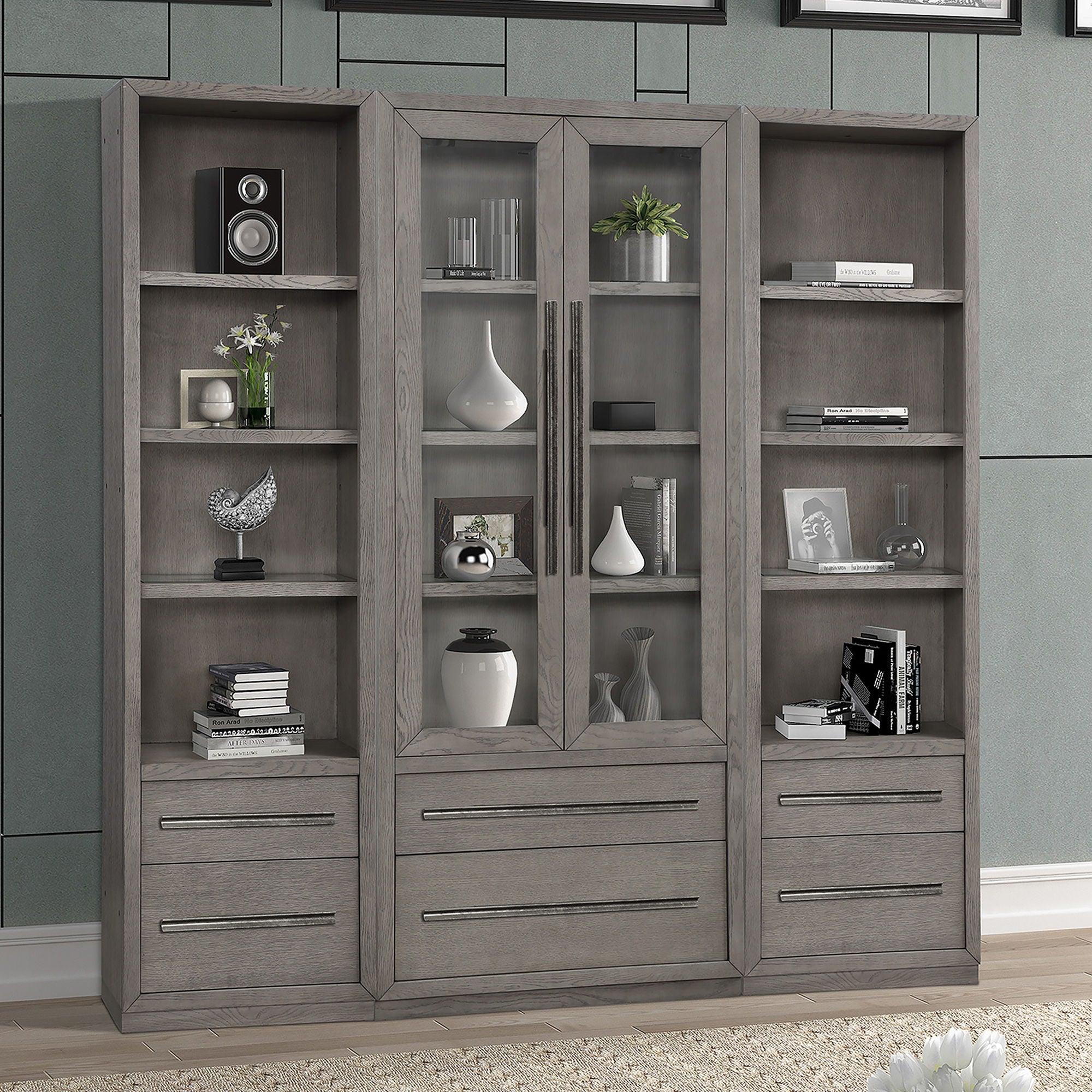 Parker House Furniture - Pure Modern - 3 Piece Modular Library Wall - Moonstone - 5th Avenue Furniture
