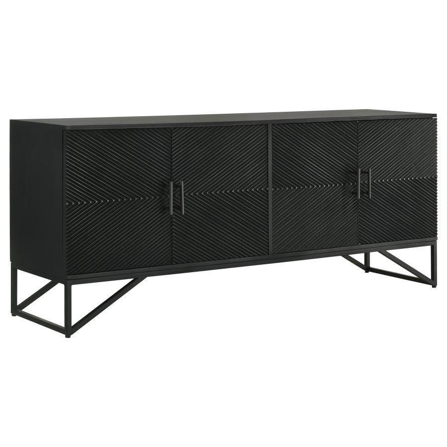 Coaster Fine Furniture - Riddell - 4-Door Accent Cabinet - Black - 5th Avenue Furniture