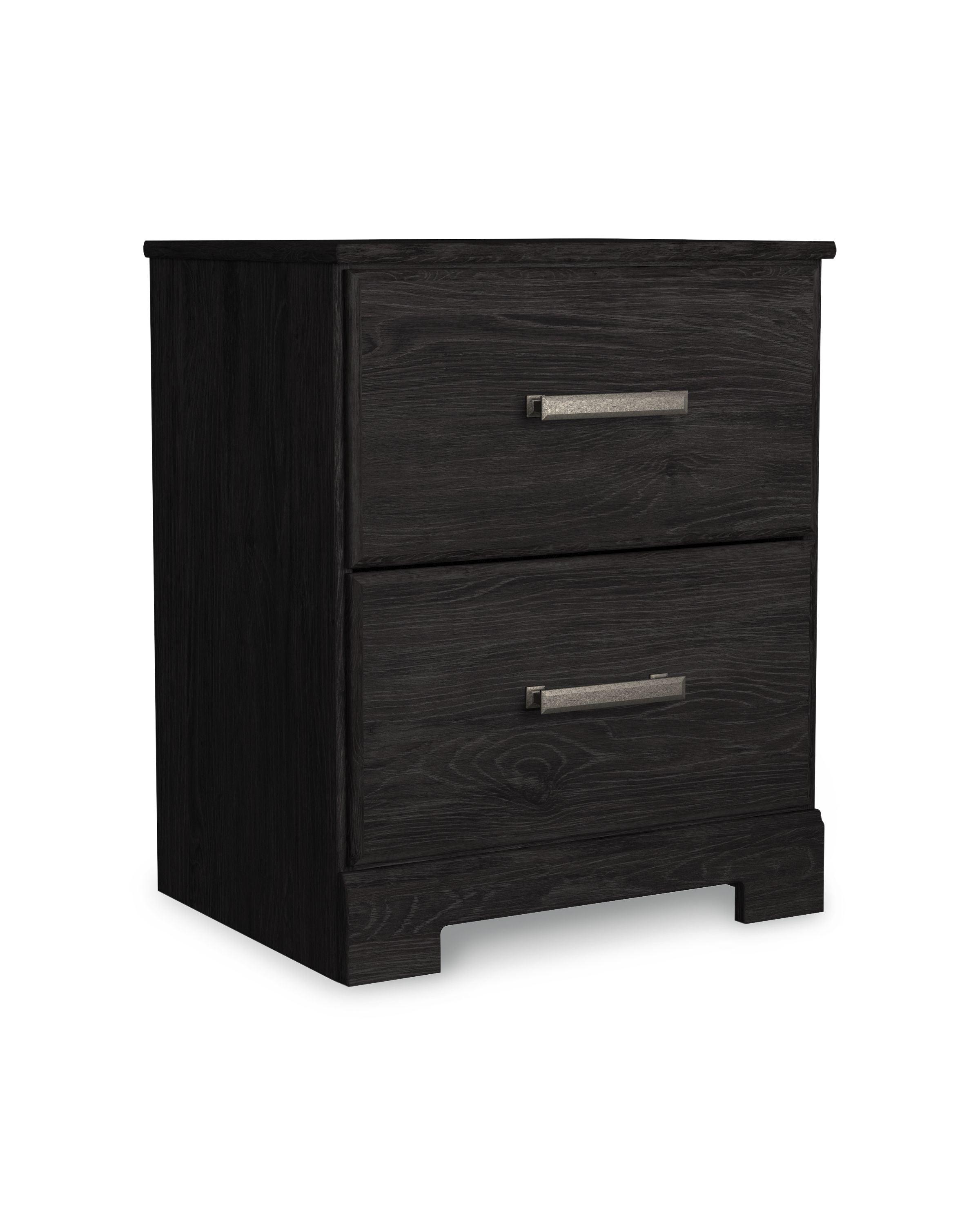 Ashley Furniture - Belachime - Black - Two Drawer Night Stand - 5th Avenue Furniture