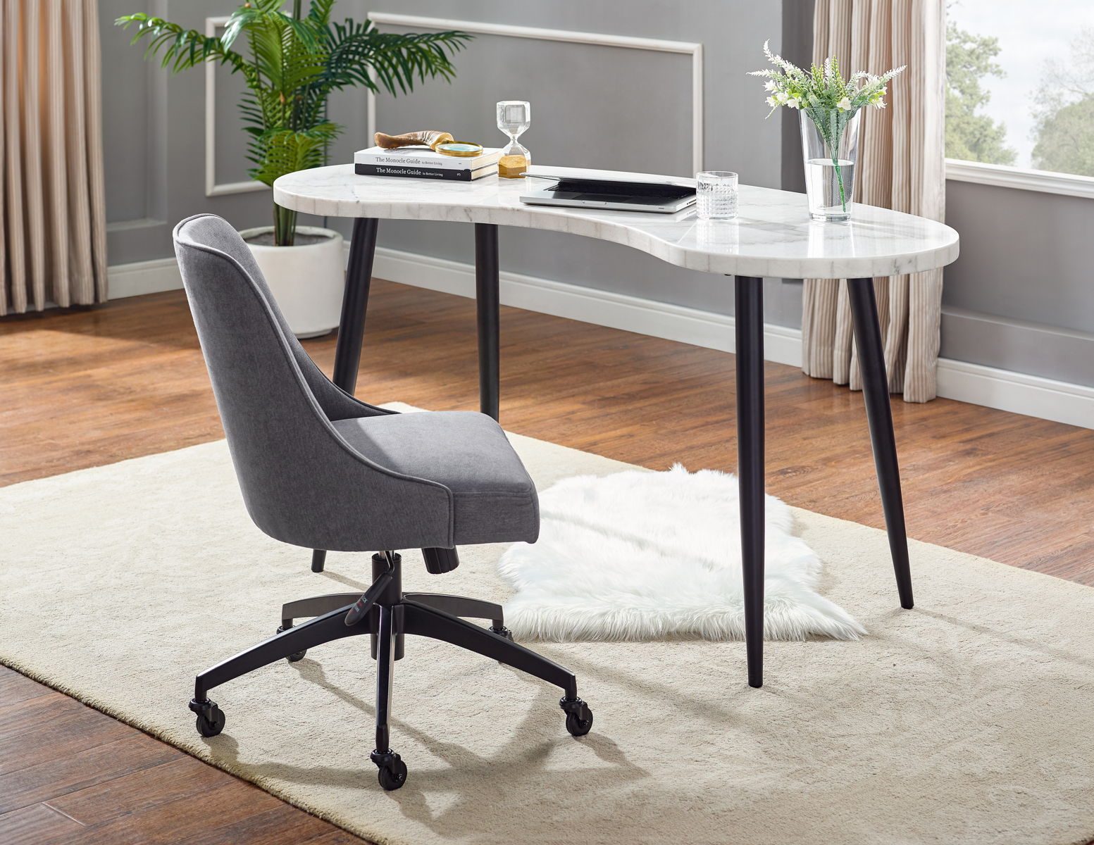 Kinsley - Desk And Chair - Dark Gray