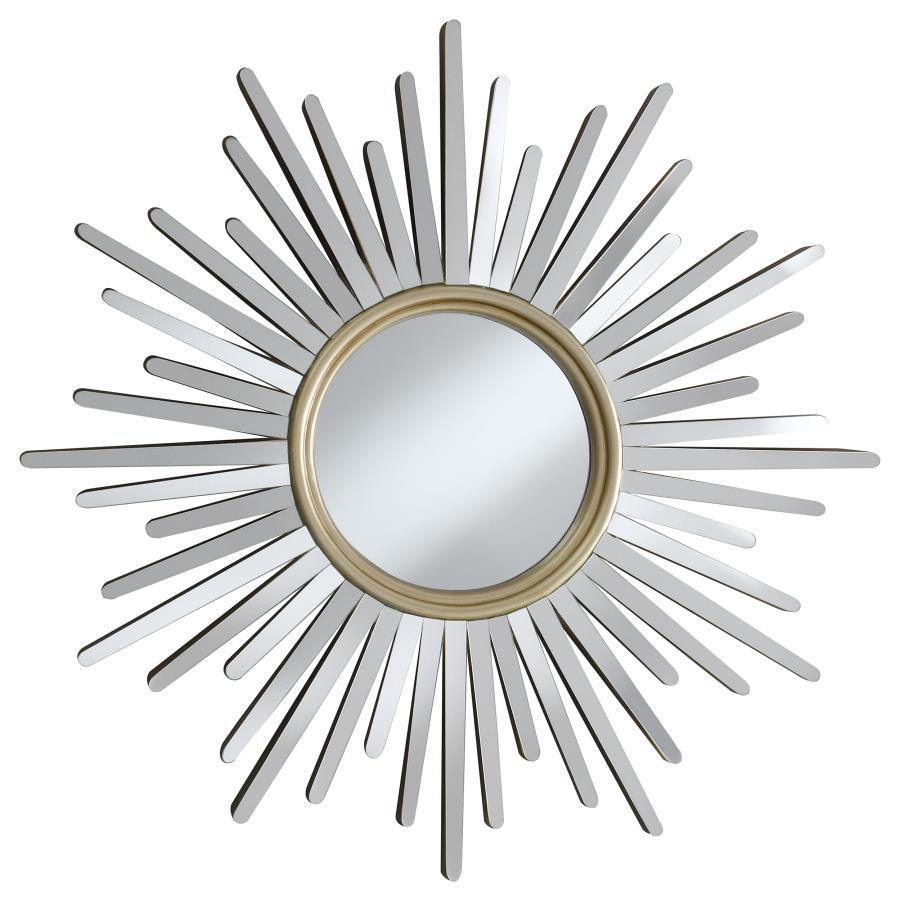 CoasterEveryday - Beiwen - Sunburst Wall Mirror - Champagne And Silver - 5th Avenue Furniture