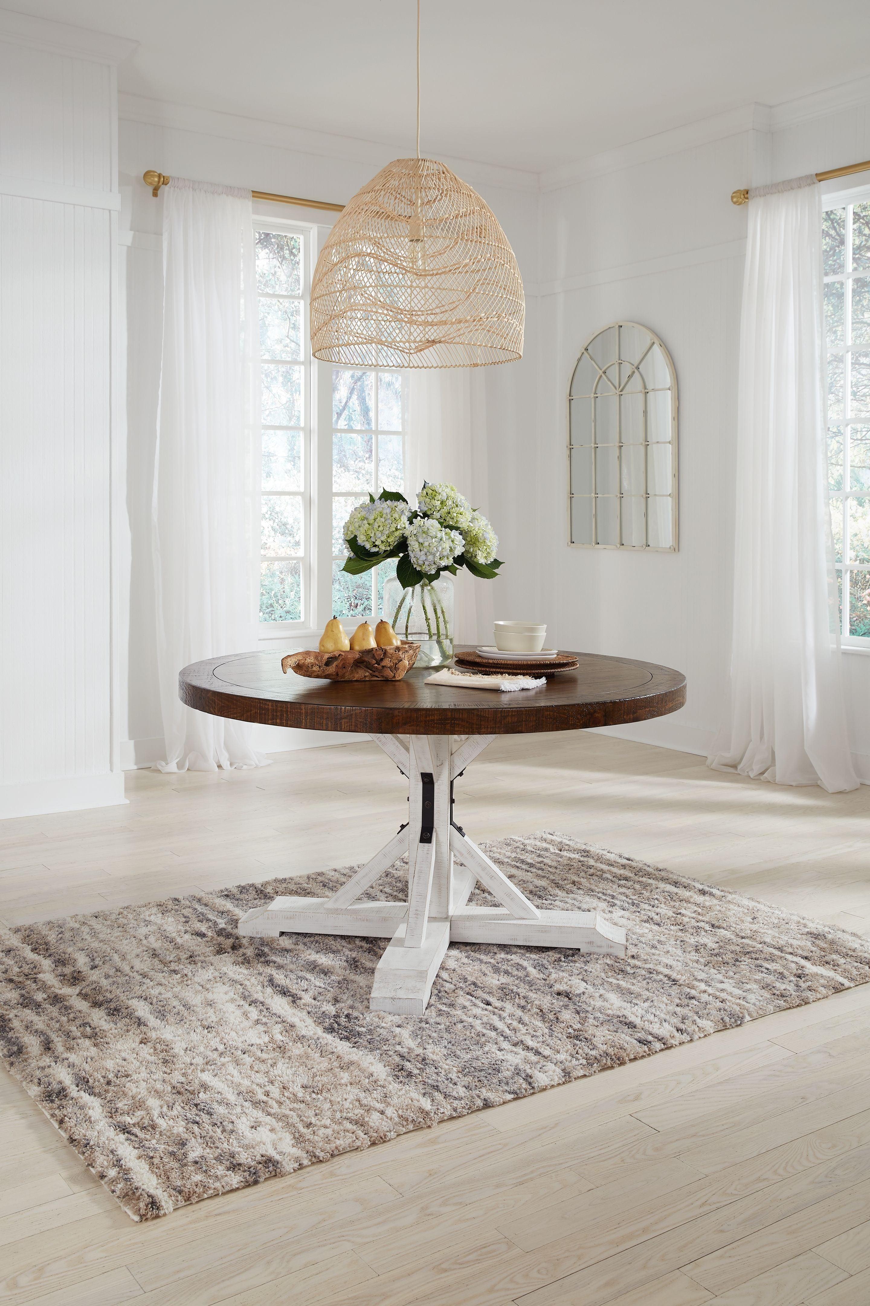 Signature Design by Ashley® - Valebeck - White / Brown - Dining Table - 5th Avenue Furniture