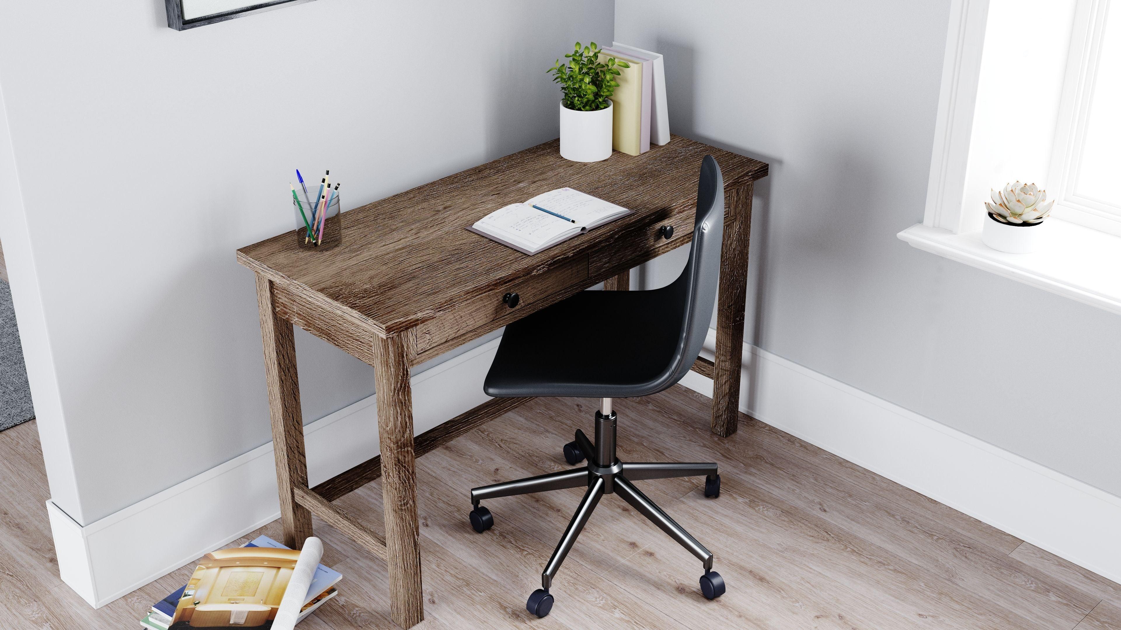 Signature Design by Ashley® - Arlenbry - Gray - 2 Pc. - Home Office Desk, Swivel Desk Chair - 5th Avenue Furniture