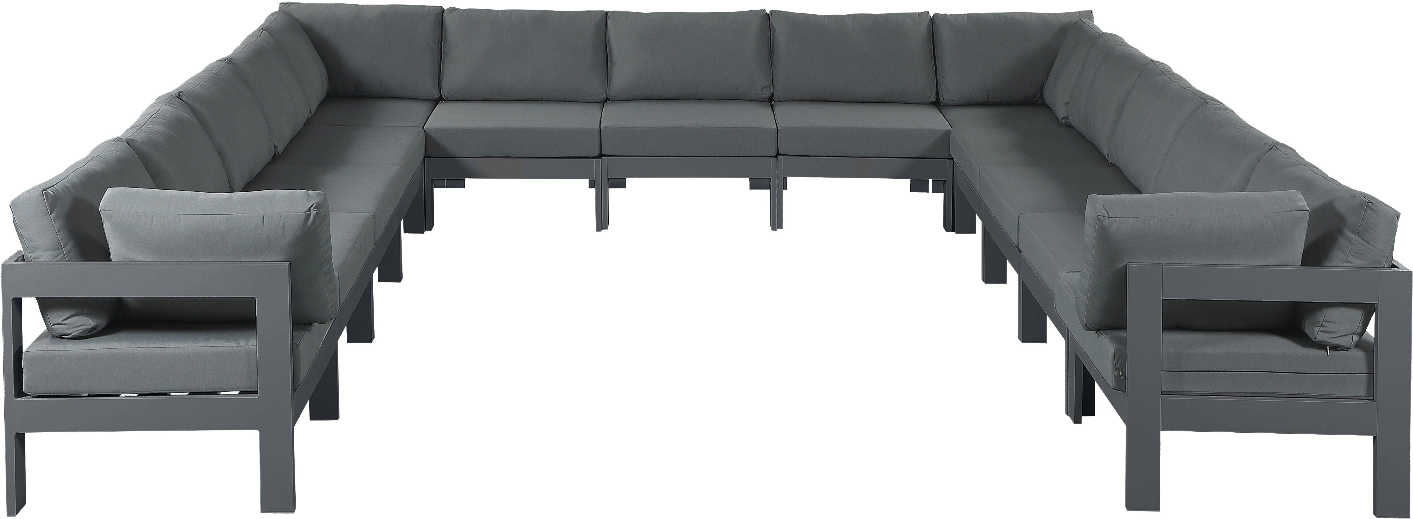 Meridian Furniture - Nizuc - Outdoor Patio Modular Sectional 13 Piece - Grey - 5th Avenue Furniture