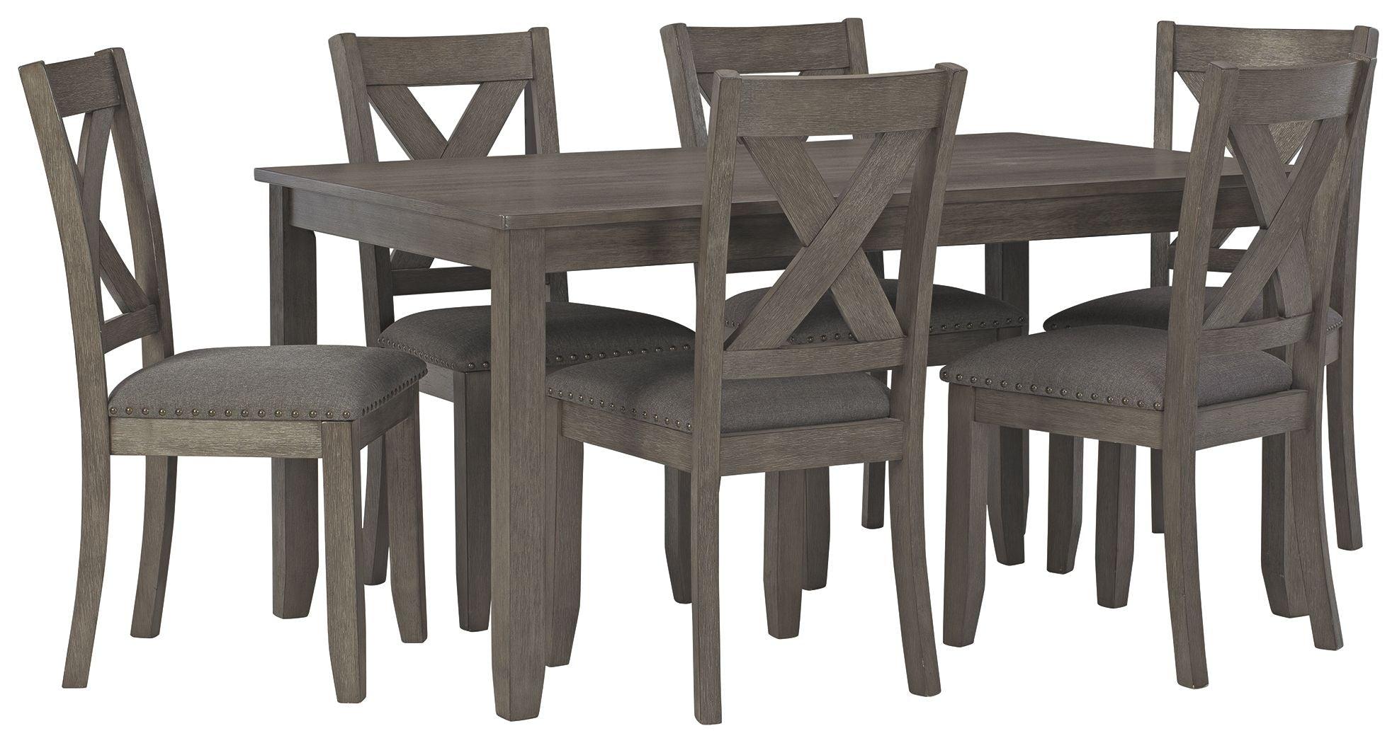 Signature Design by Ashley® - Caitbrook - Gray - Rect Drm Table Set (Set of 7) - 5th Avenue Furniture