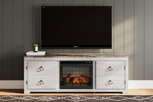 Signature Design by Ashley® - Willowton - 72" TV Stand With Fireplace Insert - 5th Avenue Furniture