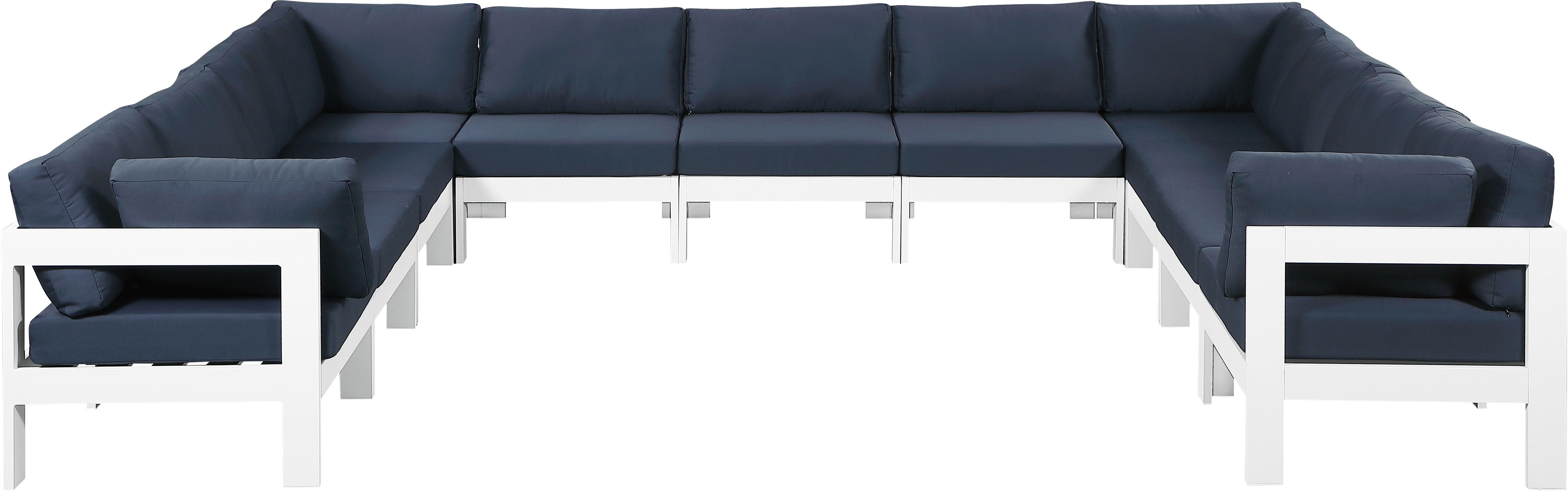 Meridian Furniture - Nizuc - Outdoor Patio Modular Sectional 11 Piece - Navy - 5th Avenue Furniture