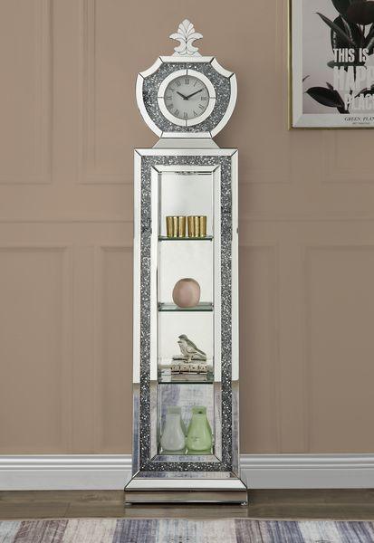 ACME - Noralie - Grandfather Clock - Mirrored - Wood - 63" - 5th Avenue Furniture