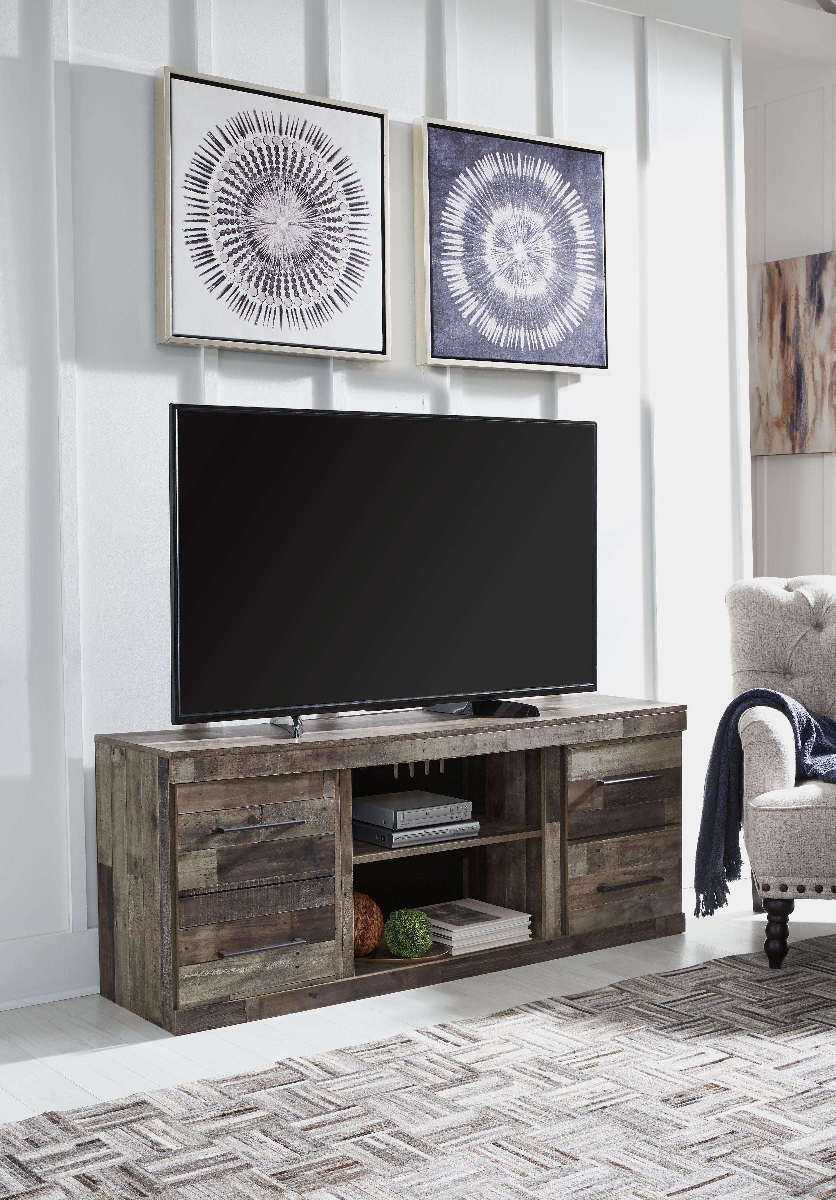 Signature Design by Ashley® - Derekson - Multi Gray - LG TV Stand W/Fireplace Option - 5th Avenue Furniture