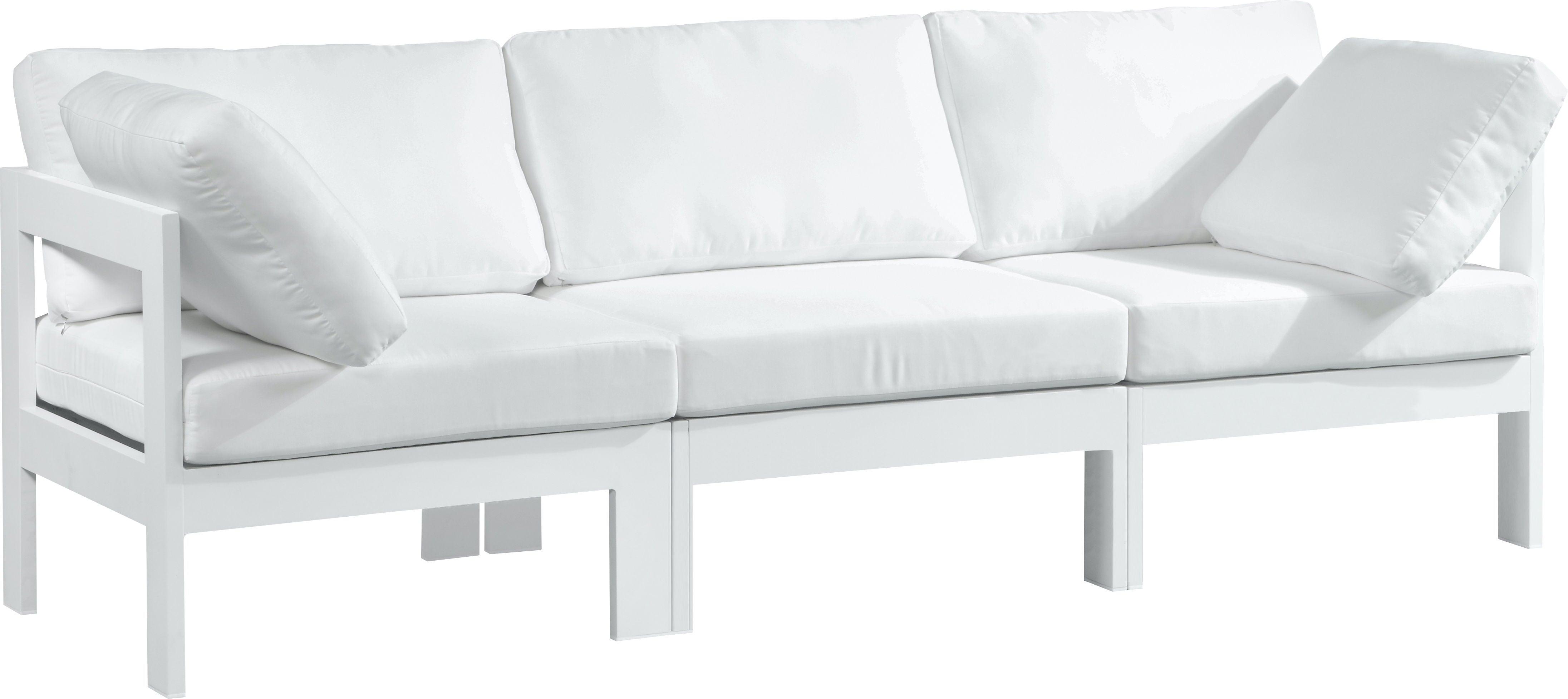 Meridian Furniture - Nizuc - Outdoor Patio Modular Sofa - White - Modern & Contemporary - 5th Avenue Furniture