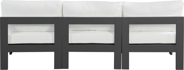Meridian Furniture - Nizuc - Outdoor Patio Modular Sofa 3 Seats - White - Modern & Contemporary - 5th Avenue Furniture