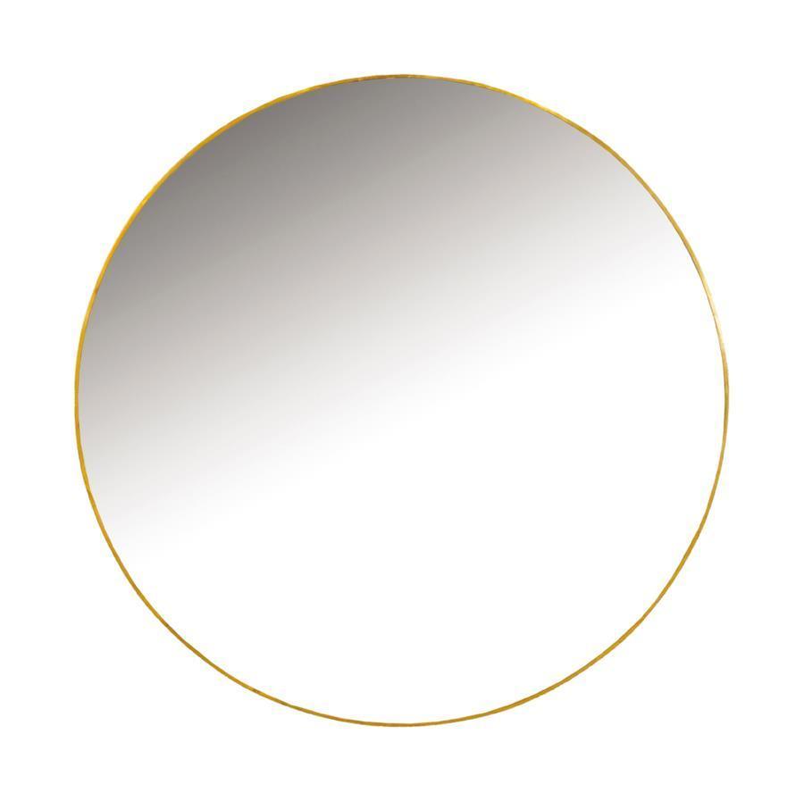 CoasterEssence - Hermione - Round Wall Mirror - Gold - 5th Avenue Furniture