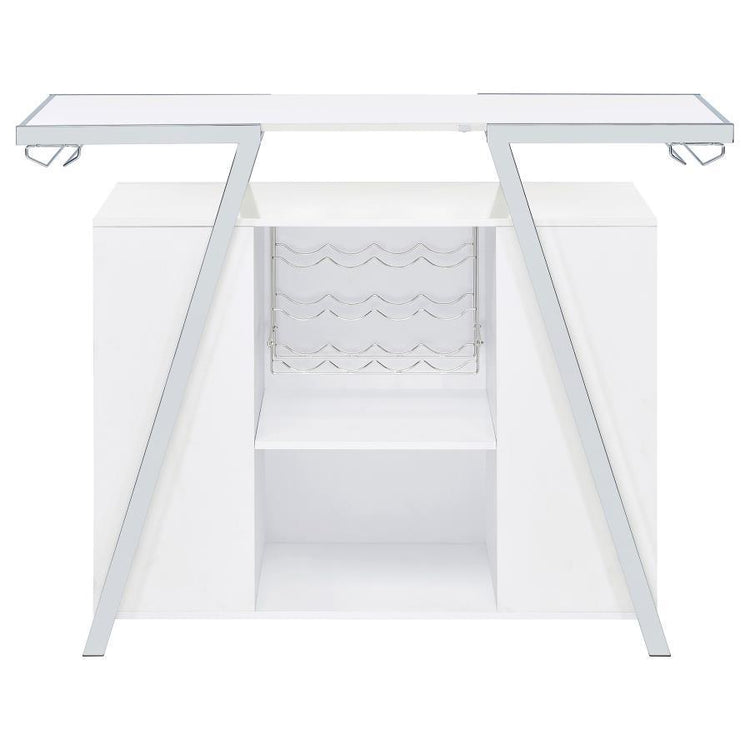Coaster Fine Furniture - Araceli - Home Bar - White And Chrome - 5th Avenue Furniture