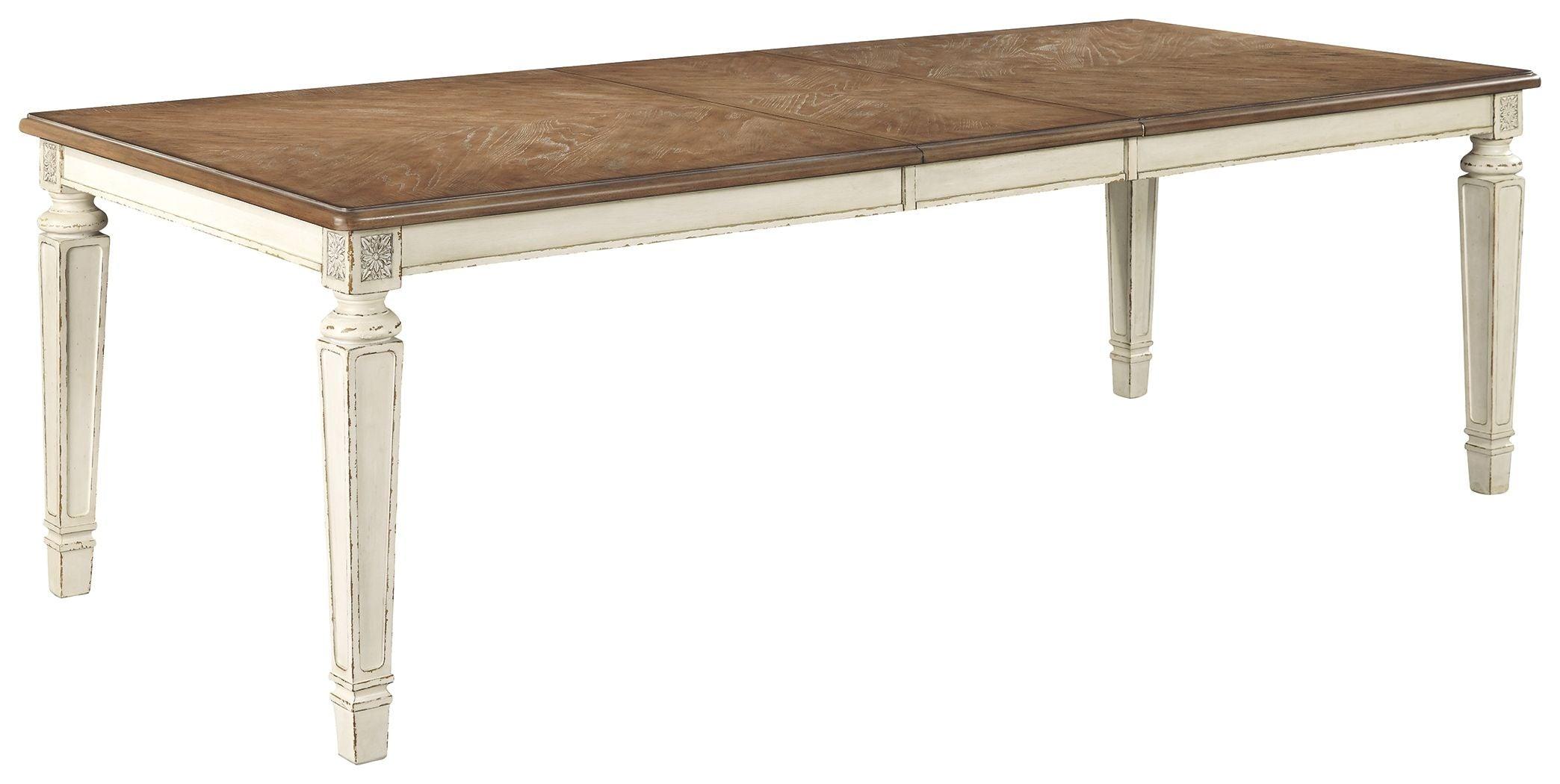 Ashley Furniture - Realyn - Chipped White - Rectangular Dining Room Extension Table - 5th Avenue Furniture