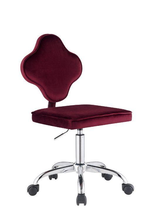 ACME - Clover - Office Chair - Red Velvet - 5th Avenue Furniture