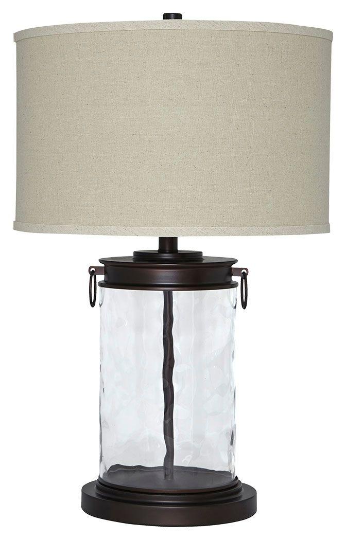 Ashley Furniture - Tailynn - Clear / Bronze Finish - Glass Table Lamp - 5th Avenue Furniture