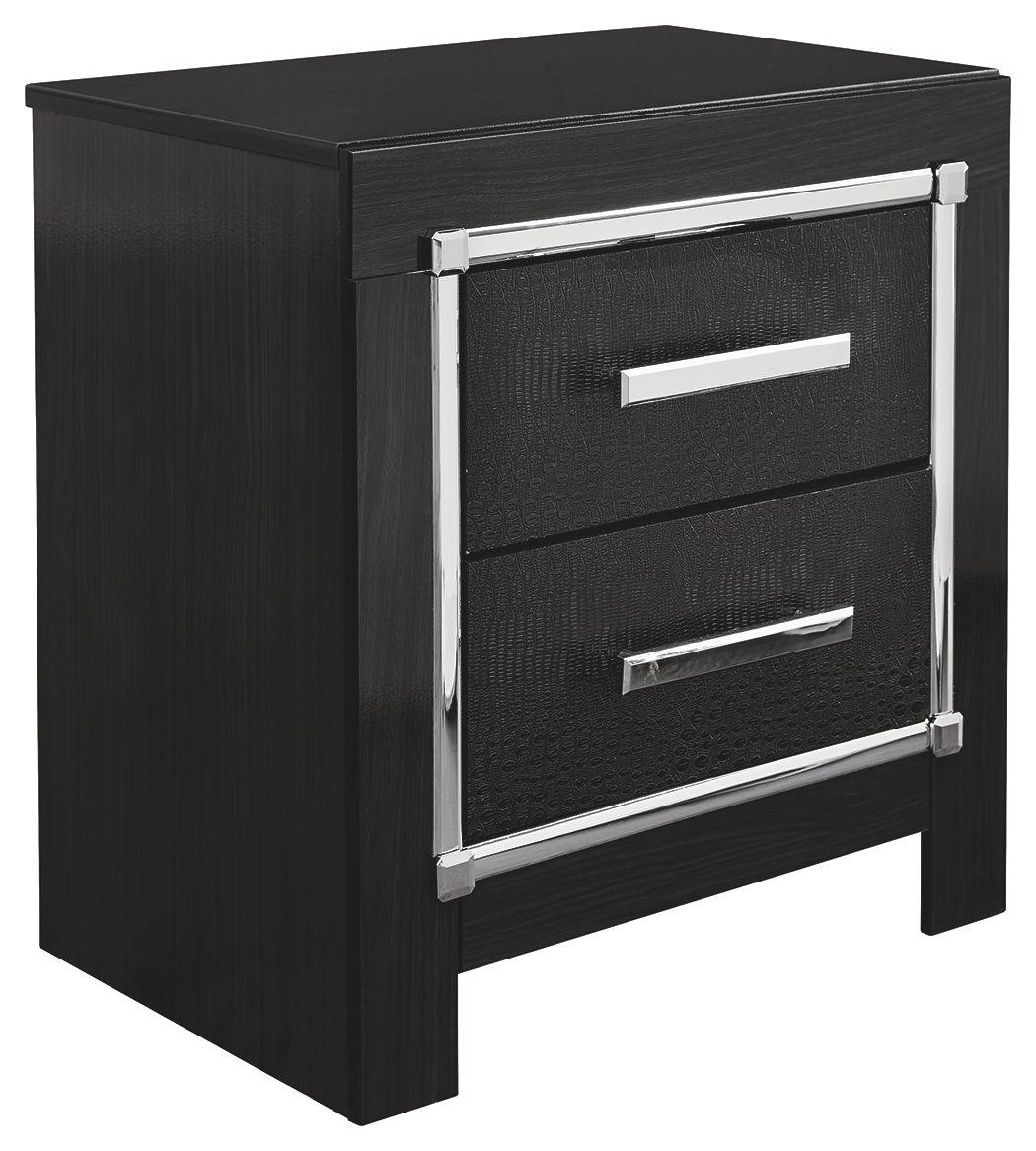 Ashley Furniture - Kaydell - Black - Two Drawer Night Stand - 5th Avenue Furniture