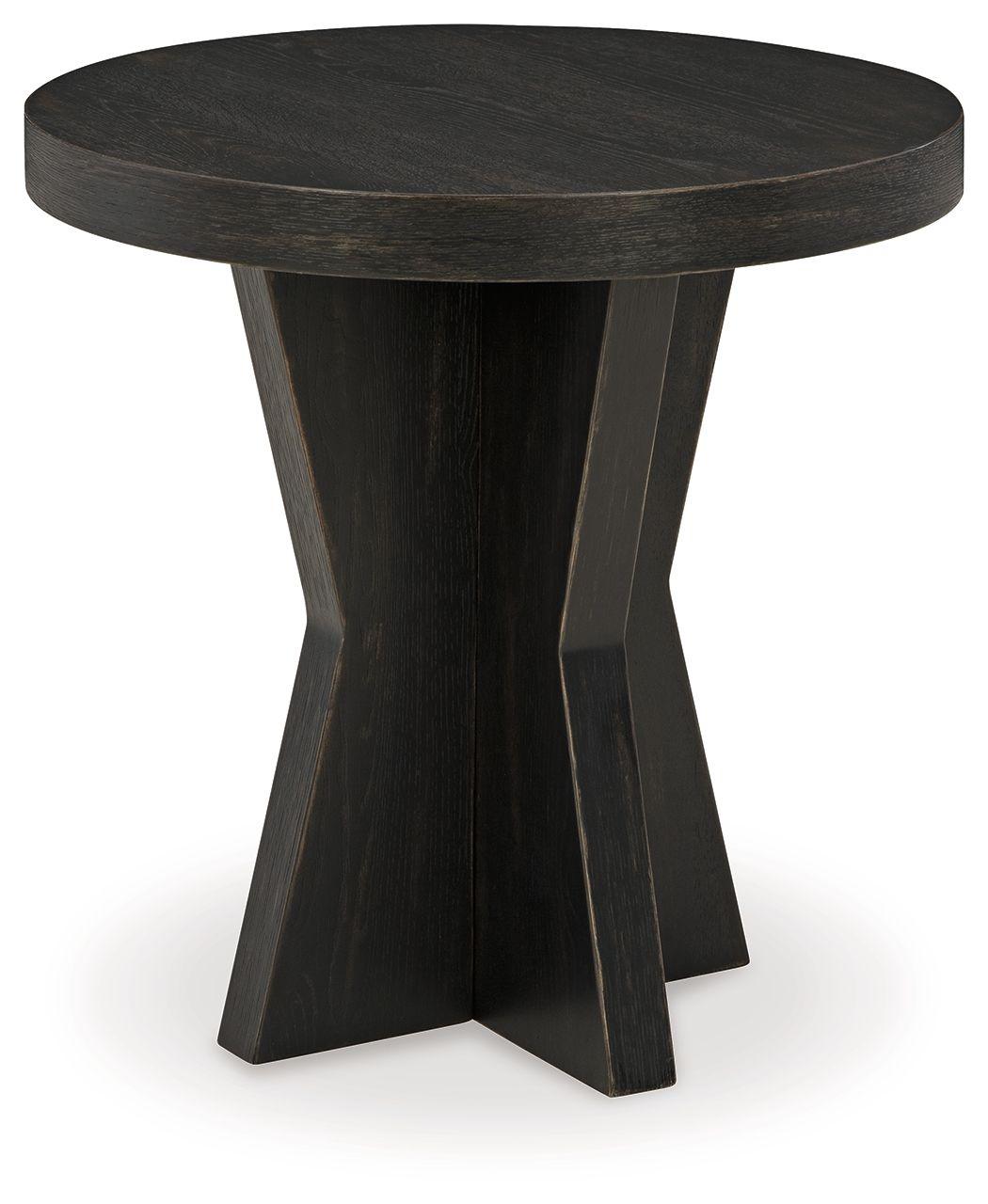 Signature Design by Ashley® - Galliden - Black - Round End Table - 5th Avenue Furniture