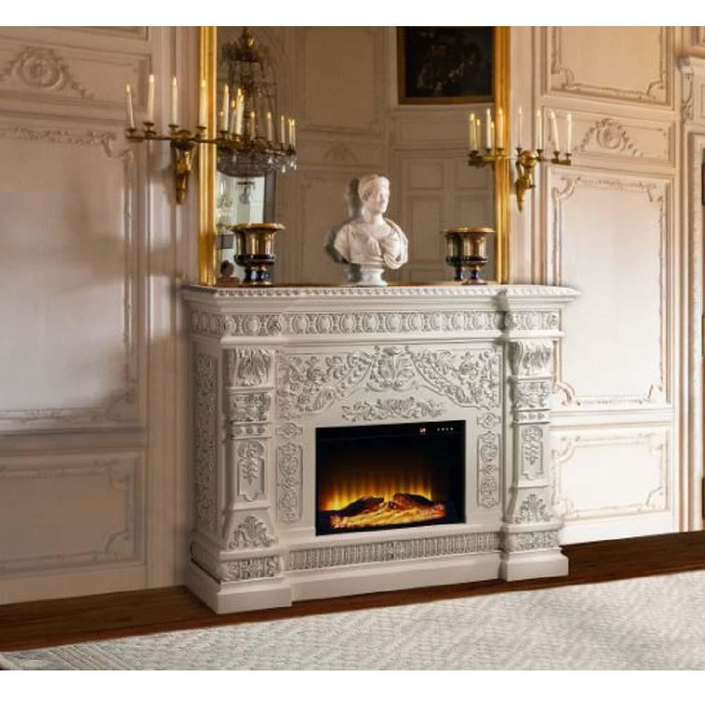 ACME - Zabrina - Fireplace - Antique White Finish - 5th Avenue Furniture