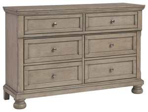 Ashley Furniture - Lettner - Light Gray - Dresser - 6-drawers - 5th Avenue Furniture